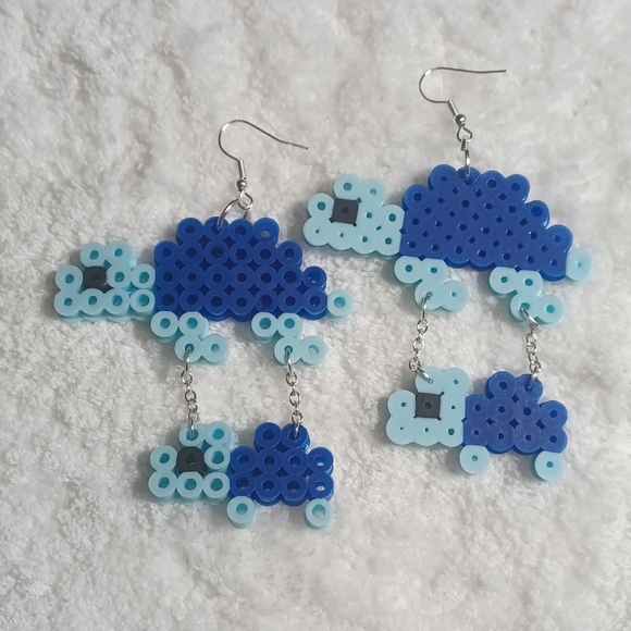Viviana's handmade Turtles earrings Dark green light green,light blue royal blue - Picture 3 of 3